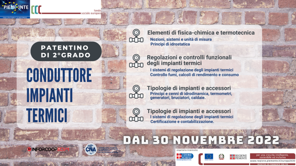 corso per conduttore impianti termici novembre 22 contenuto