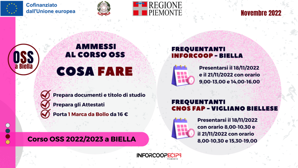 corso oss 2022 2023 biella elenco ammessi contenuto